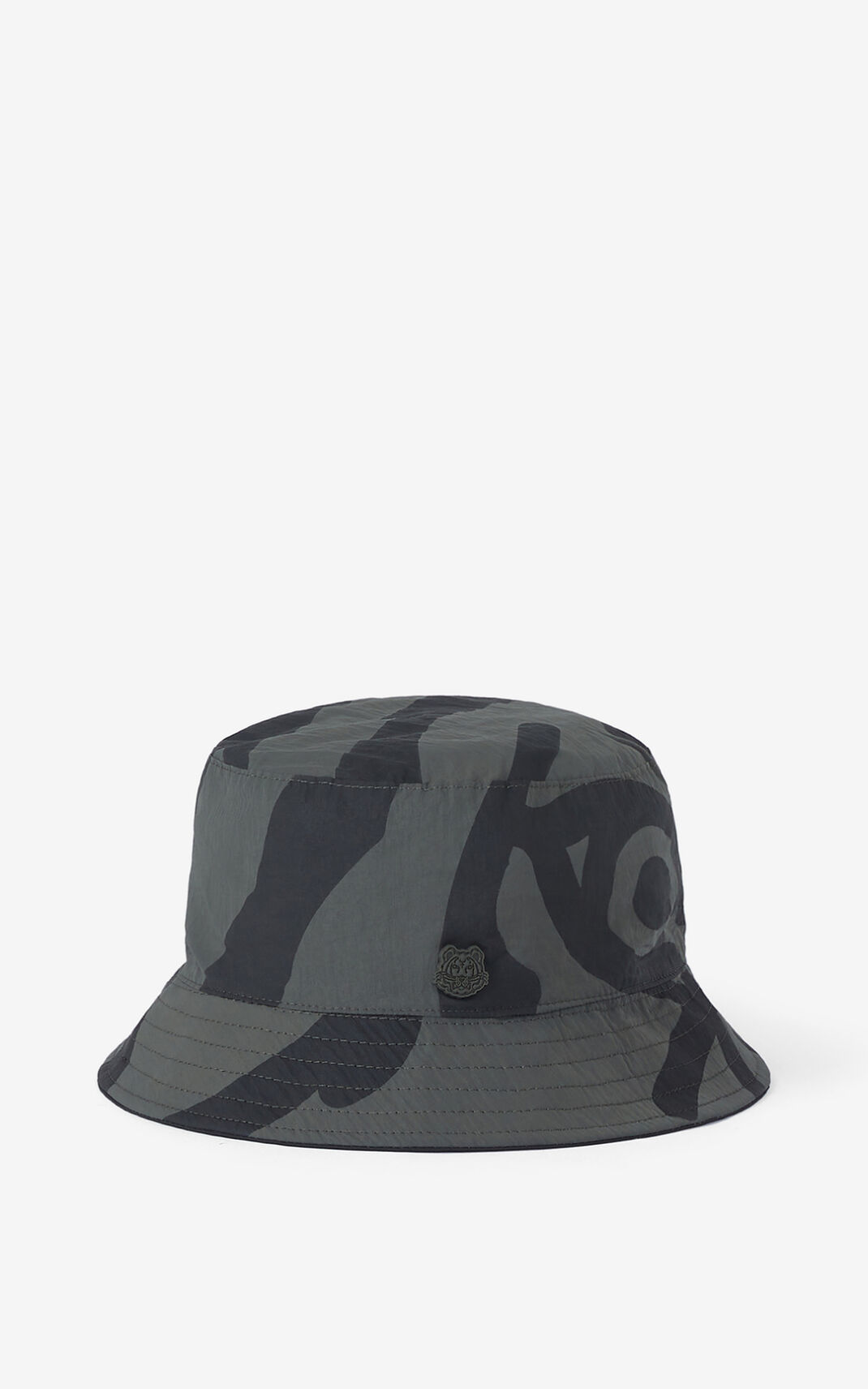 Kenzo Reversible K Tiger Bucket Hat Grey Grey For Womens 0924UEAHC